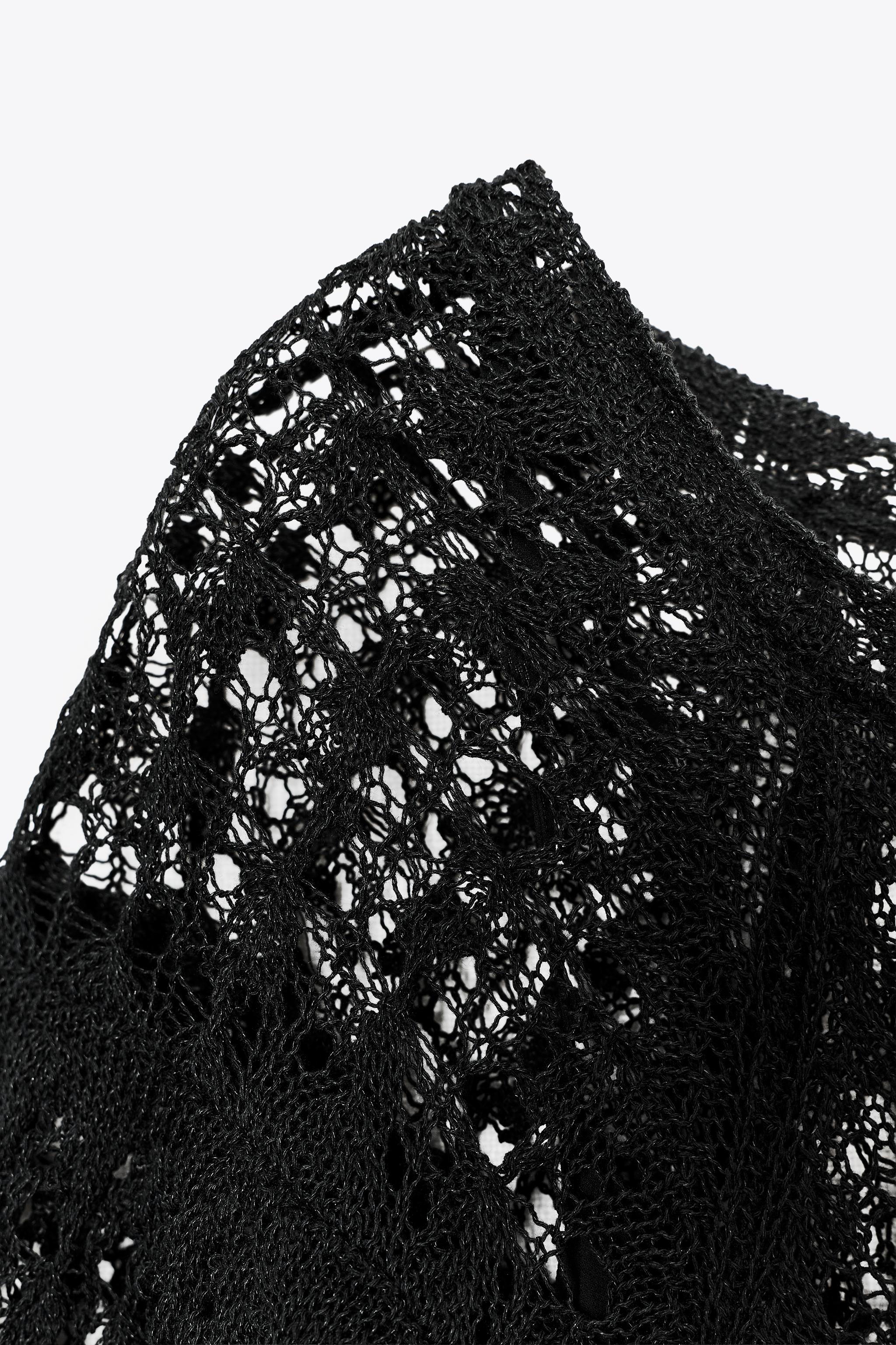 POINTELLE KNIT RUFFLE LONG DRESS